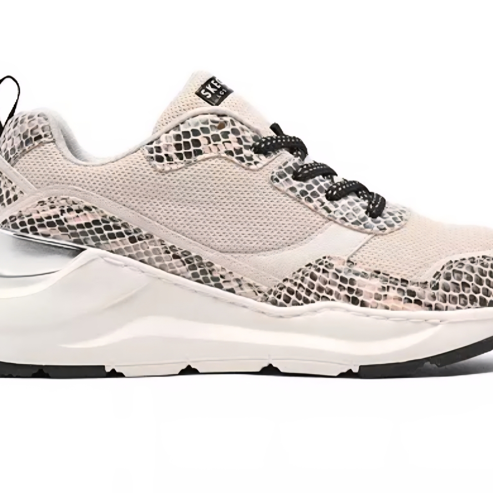 Skechers Beige Snake-Print Mesh Sneakers - Picture 9 of 10